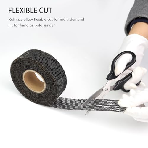 Image of SCOTTCHEN Sanding Rolls /Plumbing Sanding Cloth 1-1 /2 inch x 11yd (33 ft) / Plumber's Double Side Open Mesh /Silicon Carbide Grit #180-1Roll