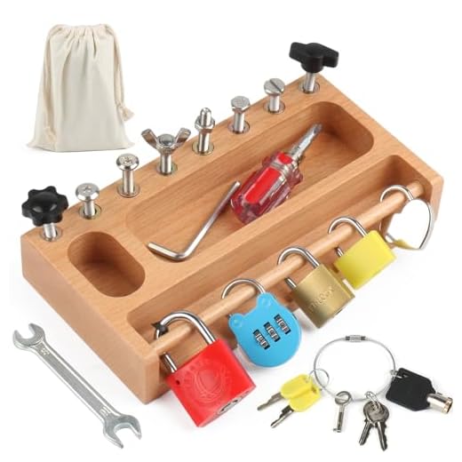TOUHKAN Montessori Screwdriver Board Set Lock and Key Toys Kids Tools Nuts and Bolts Montessori Toys for 3 4 5 Year Old Learning Practical Life Materials Fine Motor Skills Occupational Therapy Games