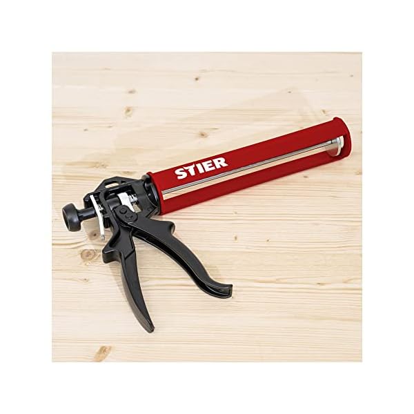 STIER Kartuschenpistole SAP-II, mechanisch, Länge 355 mm, ideal für Silikon- und Mörtelkartuschen…
