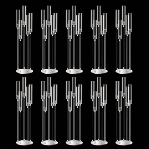 42.5inch 10pcs Acrylic Candelabra Centerpieces for Tables 5 Arms Wedding centerpieces for Decorations