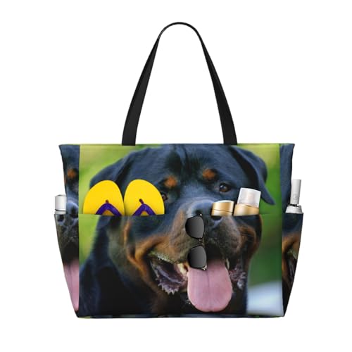 Sac à bandoulière Rottweiler grand sac de plage cabas femme