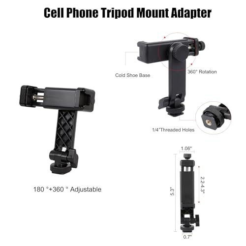 Multi-Camera Mount Rig for DJI Osmo Pocket 3 4 insta360 Luna Ultra & DSLR Digital Action Camera – Dual 1/4" Screws with Cold Shoe Mounts, Tripod Compatible, Supports Phone as Monitor by PellKing - Image 6