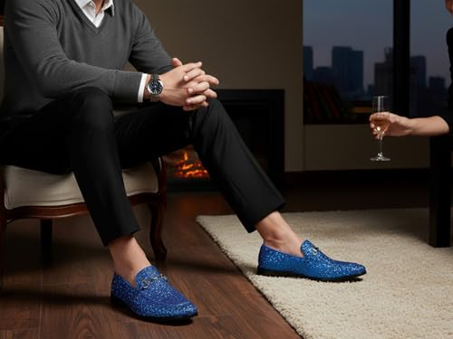 Image of Men's Velvet Designer Classic Dress Tuxedo Smoking Slipper Loafers Slip On Shoes SM-56