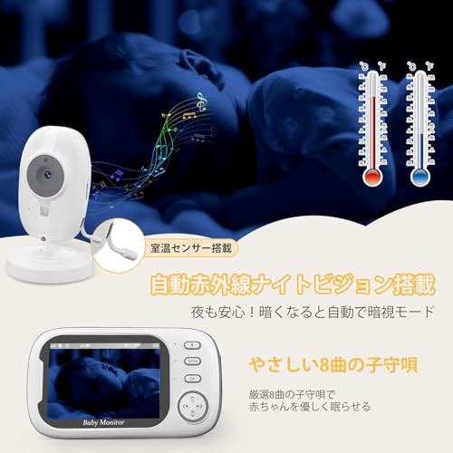 ZAIDER ベビーモニター モニター付き 見守りカメラ ペットカメラ の商品画像 5