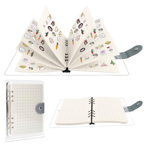 エナメル缶バッジ 収納ファイル ピンディスプレイバインダー 防水クリアPVCカバー付き ブローチピンディスプレイホルダー 8ページ最大350個コレクション用ピン缶バッジ 収納ケース イヤリングオーガナイザーブック (ホワイト)