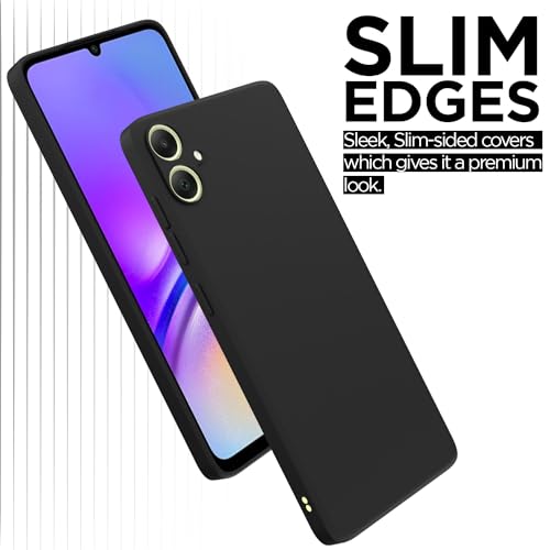 Image of Outlouders Back Cover for Samsung Galaxy A05 | Camera Protection | Durable Soft Matte Silicone Bumper Case (Black)