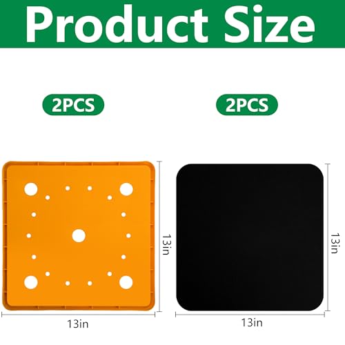 LFUTARI 2 Pack 13\" Square Planter Insert, Reusable Large Plant Pots Insert with Liner and Drainage Holes, Plastic Pot Fillers for Indoor and Outdoor Plants Containers (16\'\'-19\'\')