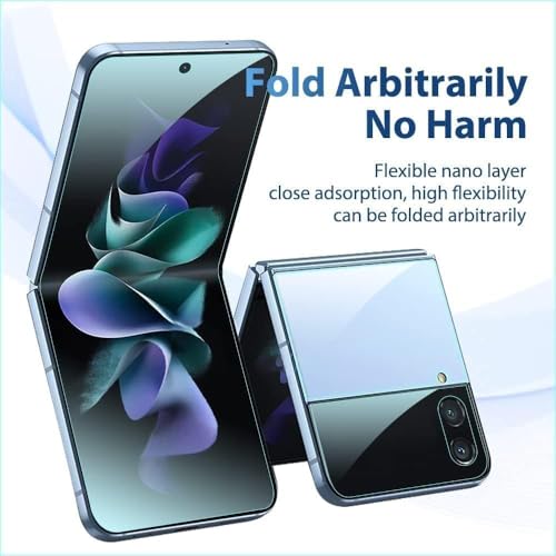 Image of EZ-GLAZ Silicone Screen Protector Set for Samsung Galaxy Z Flip 4 5G | Full Protection Kit (Inner Display + Back Panel + Hinge) | HD Clear Flexible Film | Bubble-Free Installation | Scratch Resistant (Pack of 4)
