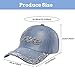 Rhinestone Denim Baseball Cap for Women Fashion Sun Hat Metal Buckle Adjustable Bling Diamond Traveling Hat (US, Alpha, One Size, BlueFox)
