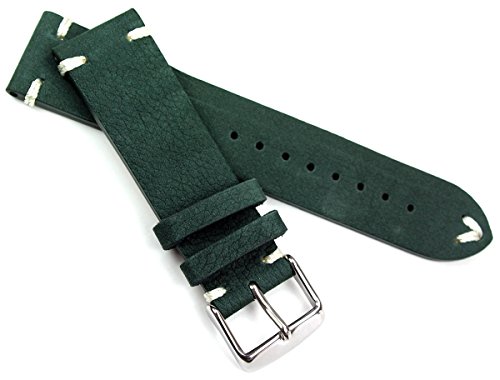 Bracelet cuir 22 mm vert militaire : changez le style de votre montre