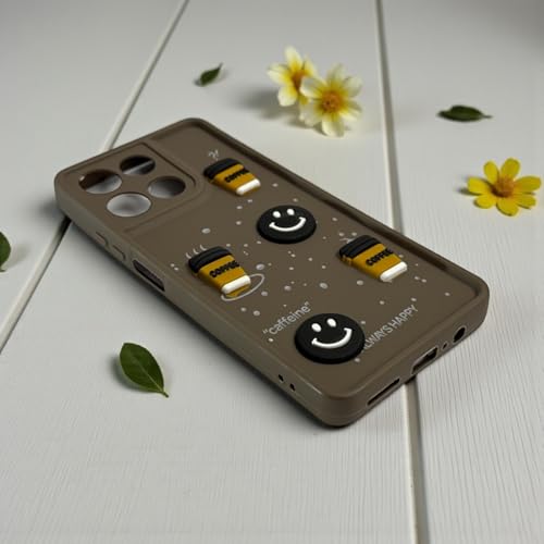 Image of SBMS Silicone Back Cover Case for Motorola G67 Power / G57 Power | Cute Fun 3D Cartoon, Coffee Design Silicone Case | Camera Protection Bump | Shockproof Case for Moto G57 Power 5G (Coffe Mug Brown)