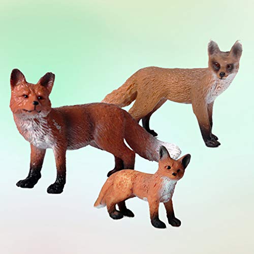 STOBOK 3 Peças de Figura de Raposa Bonecos de Raposa Realistas Bonecos de Animais da Selva Safari Br