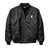 DALIX Astronaut Embroidered Bomber Jacket Lightweight Zip Windbreaker Mens in Black XL X-Large