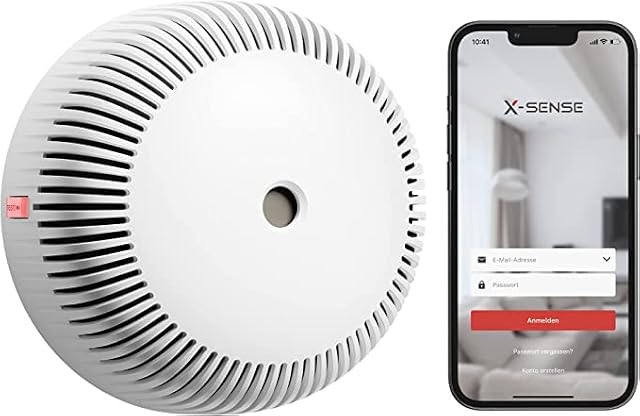 X-Sense Smart Wi-Fi Smoke Alarm Detector with Replaceable Battery, Silence Button, Self-Check Function, Conforms to EN 14604 Standard, XS03-WX (Wi-Fi Connected)