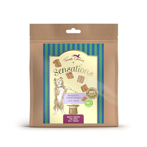 Terra Canis Sensations - Mighty Munchies 90g I Softe Textur und besonders schmackhaft I Premium Snack für Hunde in 100% Lebensmittelqualität Aller Rohstoffe I Getreidefrei & glutenfrei (Pute)
