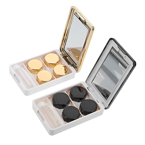 2sets Contenitore Per Lenti Contatto Da Kit Da Viaggio Decorativo Custodie Impermeabili Per Per Attività All Aperto e Viaggi Realizzato Plastica Di Alta Qualità