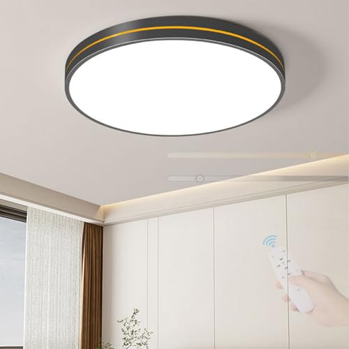 Éclairage de plafond haut de gamme en métal noir et doré chic 40cm