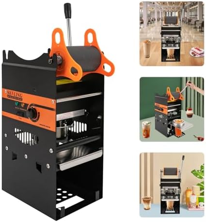 Manual Tea Cup Sealer Machine, 170mm Bubble Tea Sealer, 300 Cups/H, Heating Technology for Milk Tea, Cake Shops, Coffee Shops, Snack Bars (Blue) - Perfect for Efficient Sealing!