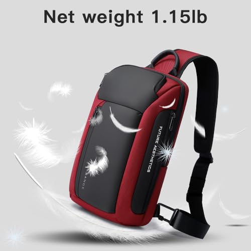 BANGE Men's Crossbody Backpack - Waterproof Shoulder Bag for Travel, Hiking & Daily Commute