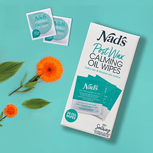 Nad’s Post Wax Calming Oil Wipes - Post Waxing Cleanser - After Wax Remover For The Skin- Refill Pack With 20Pc #TOP1