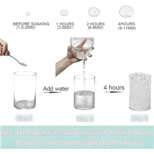 image for FALAMON 140,000 Clear Water Gel Beads, Water Gel Beads for Vase Filler