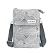 Produktbild fanshu umhängetasche für handy und geldbörse Segeltuch schultertasche für handy damen Retro Phone Tasche crossbody handytasche echtleder(Grau)