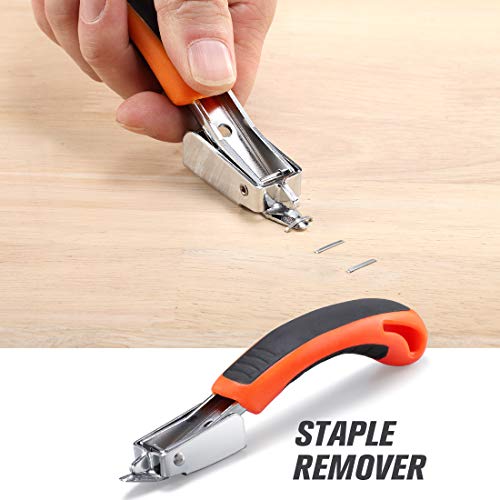 REXBETI Staple Gun, Manual Brad Nailer Power Heavy Duty 3 in 1 Staple Gun with 2600Piece