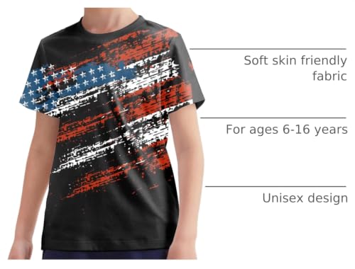 Image of Hgvoetty Boys Girls Graphic T-Shirts Kid 3D Casual Tops Tees for 6-16 Years
