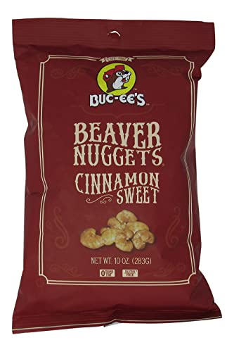 Buc-ee's Beaver Nuggets Cinnamon Sweet Flavored Snack Puffs, Gluten Free, One 10 Ounce Bag