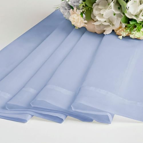 Image of OWENIE Sheer Curtains 96 inches Long 2 Panels Set for Living Room /Bedroom, Rod Pocket Voile Sheer Panel Drapes, Airy Soft Fabric Window Treatments, 2pcs, Each 42 inch W x 96 inch L, Demin