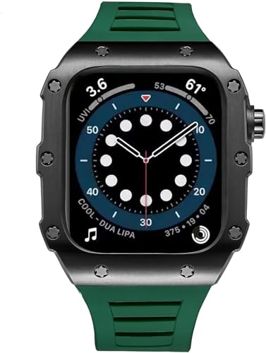 Bracelet de montre acier inoxydable silicone pour Apple Watch 8 7 6 5 4 SE 45mm 44mm