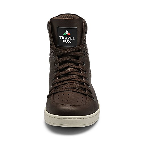 Image of TRAVEL FOX Unisex 900 Nappa Leather Round Toe Lace-Up High-Top Sneakers | Casual Shoes