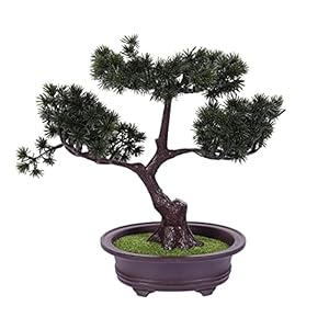 ABOOFAN Kunstmatige Bonsai Boom Japanse Grenen Japanse Ceder Bonsai Plant Gastvrij Pijnboom Faux Potplanten Bureau…