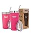 Healthy Human Insulated Stainless Steel Tumbler Cruisers - Travel Cup with Lid & Straw - Vacuum Double Walled Thermos - Idea for Coffee, Tea & Water 20 oz. Hawaiian Pink