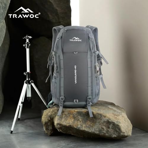 TRAWOC VANGUARD 40 Litre Travel Backpack Laptop Bag with Rain Cover & Shoe Compartment Versatile Casual Bag Ideal Backpack for Men and Women, LHK004