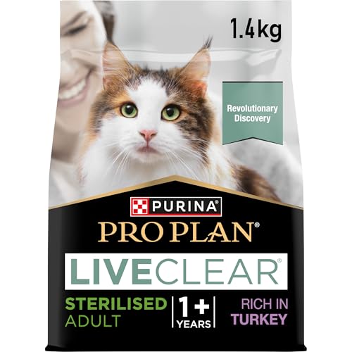 Pro Plan LiveClear Sterilised Adult, Katzenfutter nass, reich an Truthahn, 6er Pack, (6 x 1,4 kg) 1