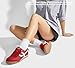 LUCKY STEP Women's Retro Fashion Sneakers Thin Sole Casual Walking Lightweight Tennis Trainers Running Gym Workout Classic Comfortable Athletic Shoes(Red,8.5)