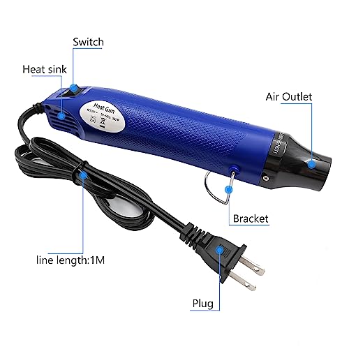 Heat Gun Heat Gun Mini Heat Gun for Crafts Portable Heat Gun Tool for Embossing, Retractable Wrapping and Paint Drying