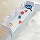Ozean Tiere Badewanne Spritzschutz für Kinder, drehbare Design Badewanne Wanne Tablett, Wanne Regal und Organizer für Baby Bad Spielzeug, Bad Spielzeug Tolder für Kleinkinder Kinder Baby (Weiß)