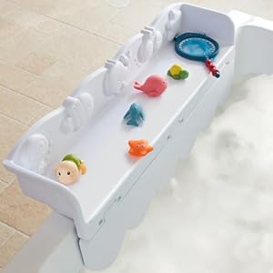 Ocean Animals Big Size Bathtub Splash Guard for Kids, Bath Tub Tray, Tub Shelf and Organizer for Baby Bath Toys, Bath Toy Tolder for Toddlers Kids Baby