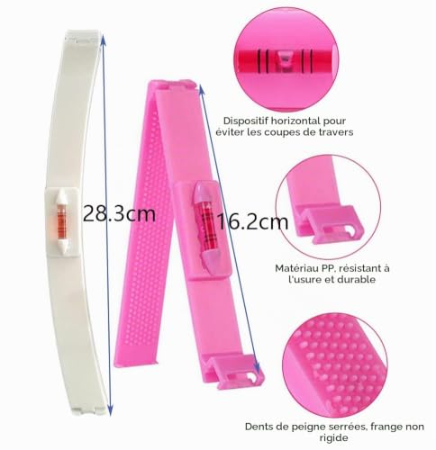 3 Pcs Kit de Coupe de Cheveux,Professionnel Bouts Ciseaux Pinces DIY Bricolage TondeuseGuide de Coupe pour Pointes et Frange,Clips Cheveux pour une Coupe Professionnelle à Domicile – vue 6
