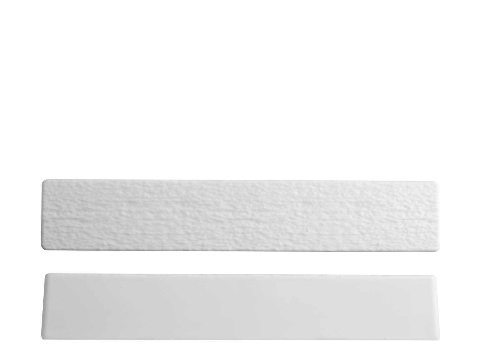 H&H, set 3 piatti rettangolari, in melamina, effetto ardesia, bianco, 36x7xh5 cm