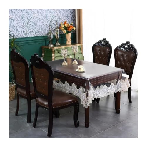 Nappe de protection rectangulaire transparente en PVC pour éviter les taches de table