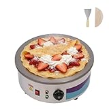 awolsrgiop Crêpière Électrique, Poele a Crepe en Fonte, Crepiere Professionnelle 45cm, avec Contrôle de Température 50-300°C, pour Crêpes, Pancakes, Omelettes, Livrée avec 2 Spatules