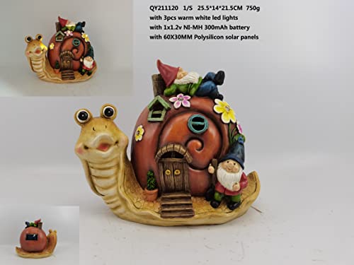 Rinpox Dwarf Yard Decorations Outdoor - Resin Garden Statues With Solar Led Lights, Snail Dwarf Outdoor Decorations For Patio Suitable For Gardens,Yards And Lawns #TOP6