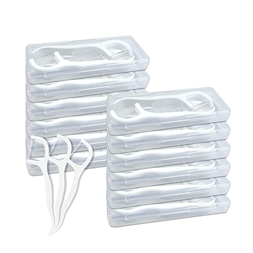 Boîte de voyage pour fil dentaire et cure-dents jetables non aromatisés | Lot de 120 pièces