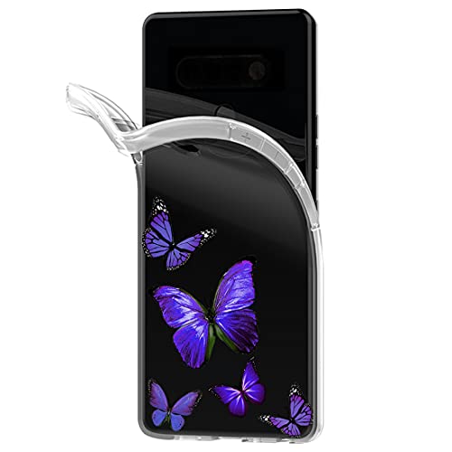 Vavies Case For Galaxy J3 Prime/J3 Emerge/Express Prime 2/Amp Prime 2/J3 Mission/J3 Eclipse/J3 Luna Pro Case, Clear Tpu Back Phone Protective Cover Cases For Samsung Galaxy J3 2017 (Purple Butterfly) #TOP1