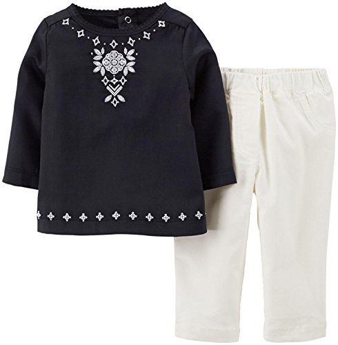 Ensemble tunique bébé fille vêtement souple anti-irritation pour repas de fête noir