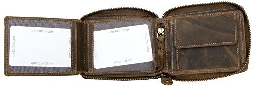 FLW Natural Strong Genuine Leather Wallet with Scorpion with Zip Around (metal zipper)4