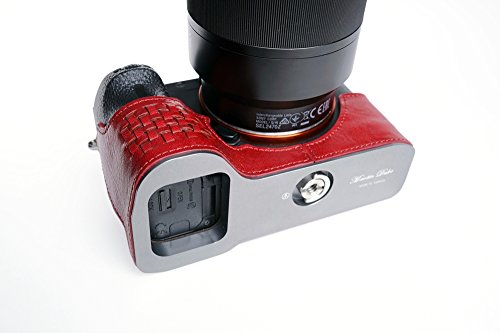 Sony A7 Ii Case, Bolinus Handmade Genuine Real Leather Half Camera Case Bag Cover For Sony A7M2 A7Ii A7Rii Sony A7 M2 A7 Ii A7R Ii Bottom Opening Version -Red #TOP3